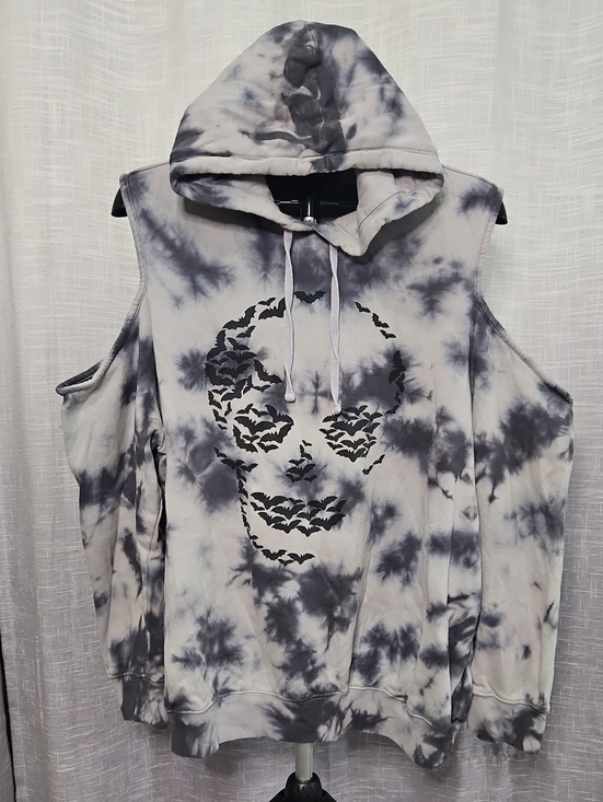 torrid Tops - torrid Cold Shoulder Hoodie with Bat Skull Graphic